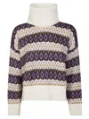 Liu •jo Cropped Turtleneck Sweater In Neutral