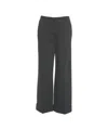 Liu •jo Cropped Wide-leg Pants With Rolled Hem In Black