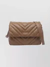 Liu •jo Medium Grigio Handbag With Quilted Chevron Design In Brown