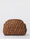 Liu •jo Quilted Suede Crossbody Bag Adjustable Strap In Brown