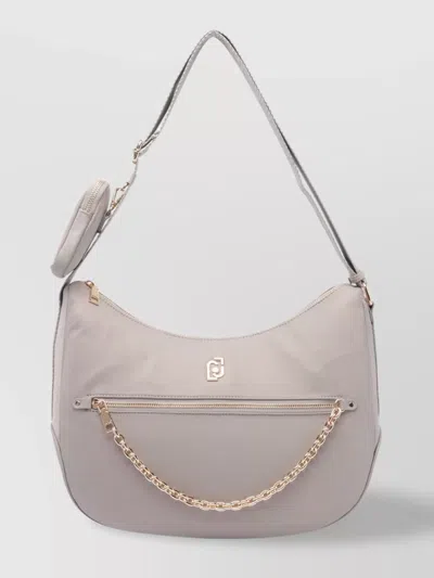 Liu •jo Crossbody Bag With Adjustable Strap And Chain Detail In Nude