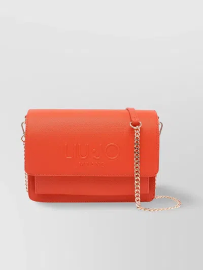 Liu •jo Crossbody Bag With External Pocket And Removable Strap In Orange