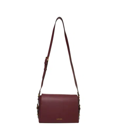Liu •jo Crossbody Bag With Logo Lettering In Burgundy