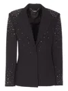 Liu •jo Crystal-application V-neck Blazer In Black