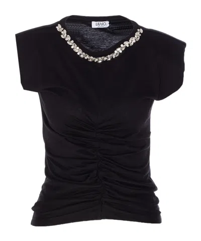 LIU •JO CRYSTAL DETAIL T-SHIRT