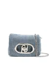 Liu •jo Crystal-embellished Chain Bag In Blue