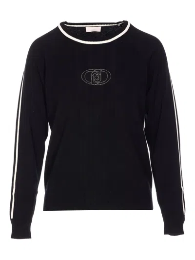 LIU •JO CRYSTAL-EMBELLISHED CREW-NECK SWEATSHIRT