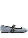 Liu •jo Crystal-embellished Double-strap Ballet Flats In Multi
