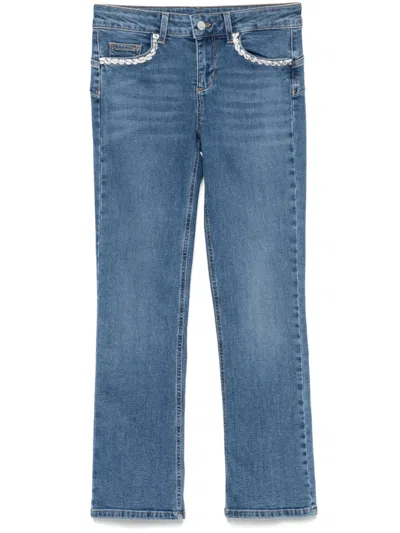 Liu •jo Crystal-embellished Jeans In Blue