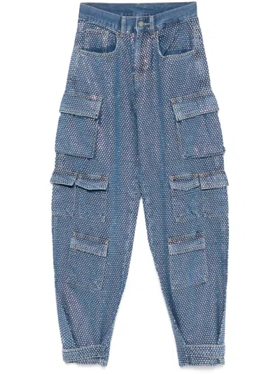 Liu •jo Crystal-embellished Jeans In Blue
