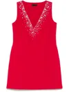 Liu •jo Crystal-embellished Mini Dress In 红色