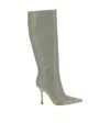 Liu •jo Crystal-embellished Pointed-toe Boots In Gray