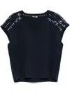 Liu •jo Crystal-embellished Printed T-shirt In Blue