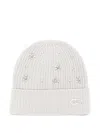 Liu •jo Crystal-embellished Ribbed Beanie In White