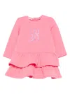 Liu •jo Crystal-embellished Ruffled Dress In Pink