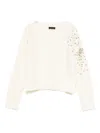 Liu •jo Crystal-embellished Sweater In White