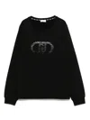 Liu •jo Crystal-embellished Sweatshirt In Black