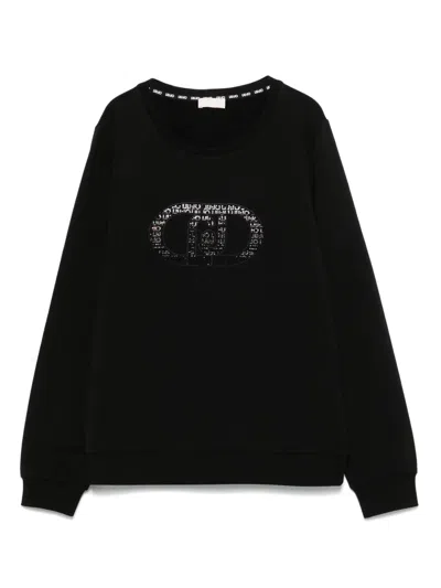 Liu •jo Crystal-embellished Sweatshirt In Black
