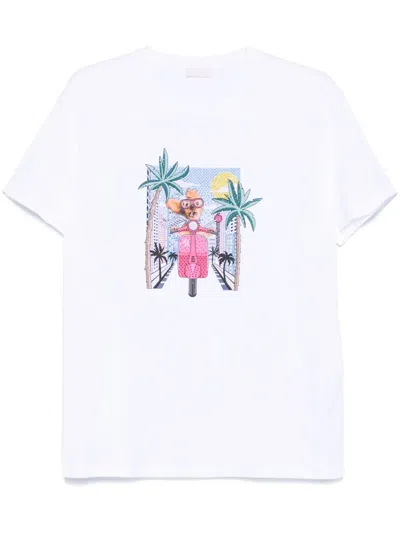 Liu •jo Crystal-embellished T-shirt In White