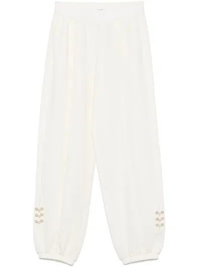 Liu •jo Crystal-embellished Track Pants In White