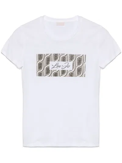 Liu •jo Crystal-embellishment T-shirt In White