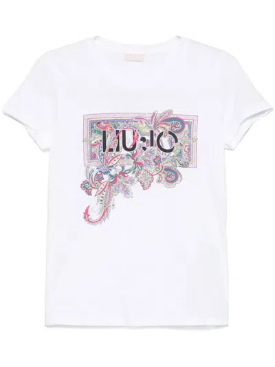 Liu •jo Crystal-embellishment T-shirt In White