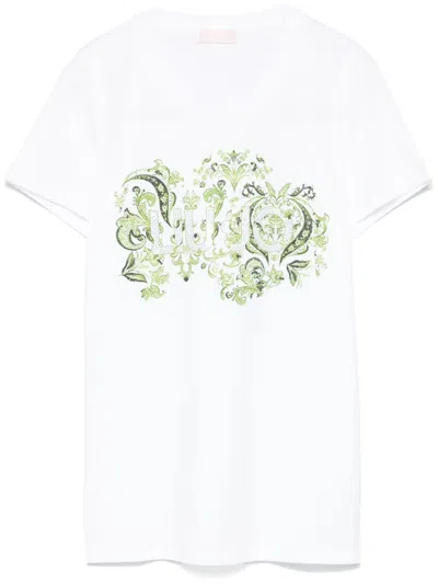 Liu •jo Crystal-embellishment T-shirt In White