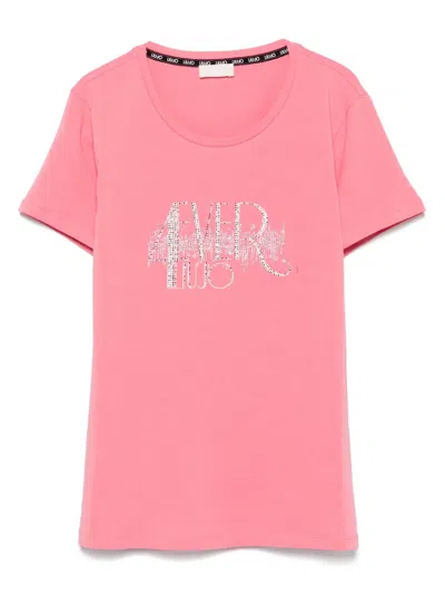 Liu •jo Crystal-logo T-shirt