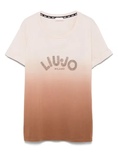 Liu •jo Crystal-logo T-shirt