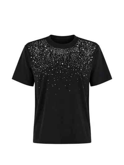 Liu •jo Crystal-embellished T-shirt In Black
