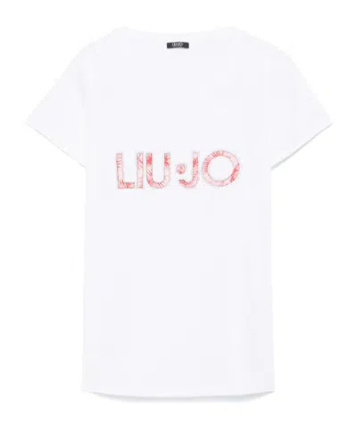 Liu •jo Crystal-embellished T-shirt In White