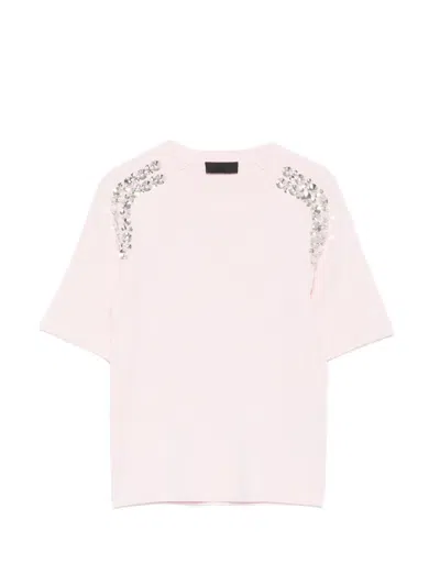 Liu •jo Crystal-embellishment T-shirt In Pink