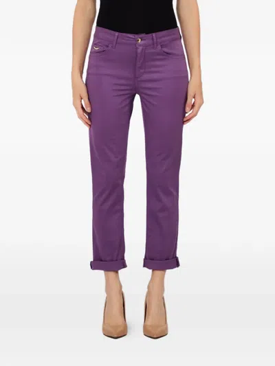 Liu •jo Cuffed Pocket Trousers In Purple