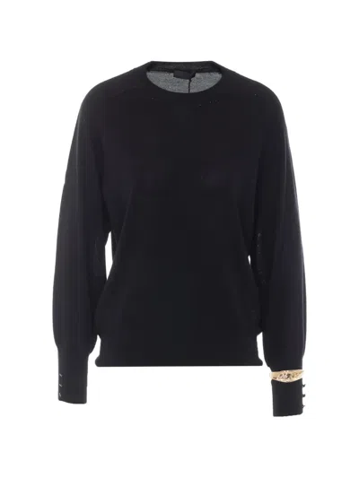 Liu •jo Cuff-embelishment Sweater In Gray