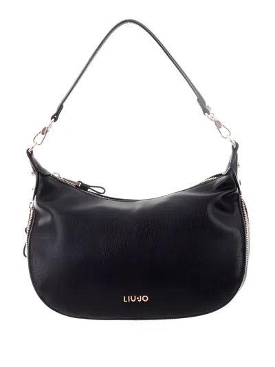 Liu •jo Curved Zip-detail Shoulder Bag In Black