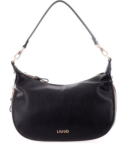 Liu •jo Liu Jo Curved Zip Shoulder Bag In Black