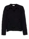 Liu •jo Cut-out Crew-neck Sweater In Black