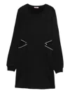 Liu •jo Cut-out Embellished Dress In Black