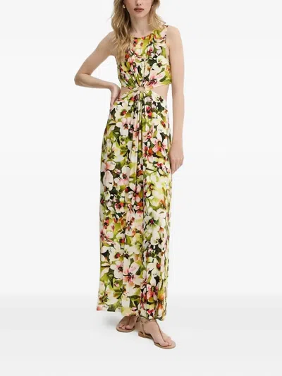 Liu •jo Cut-out Floral-print Maxi Dress In Multi