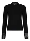Liu •jo Cut-out Jewel Sweater In Black