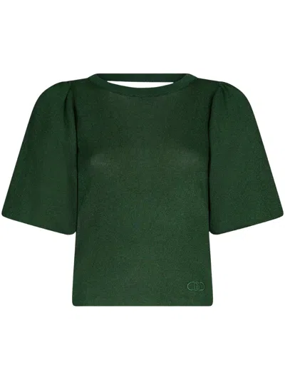 Liu •jo Cut-out Top With Wild Jungle Lux Print In Grün