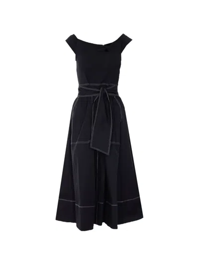 Liu •jo Cutout Belted Midi Dress In Blue