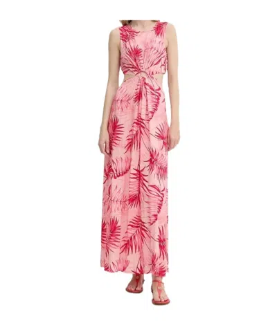 Liu •jo Cut-out Leaf-print Maxi Dress In Multi