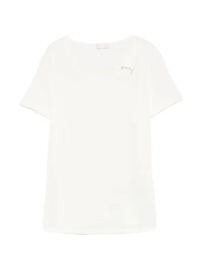 Liu •jo Cut-out Ring-detail T-shirt In White