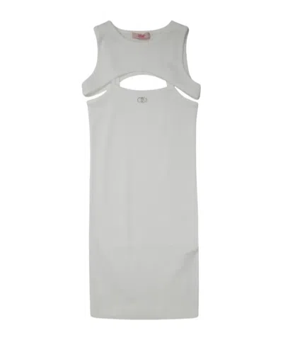 Liu •jo Cut-out Sleeveless Dress In White