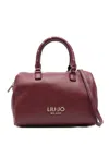 Liu •jo Cylindrical Handbag With Pebbled Texture In Burgundy