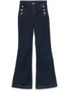 Liu •jo Liu Jo Dark Blue Flared Jeans With Silver Buttons In Blue