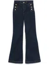 Liu •jo Liu Jo Dark Blue Flared Jeans With Silver Buttons