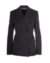 Liu •jo Dark Grey Pinstripe Double-breasted Blazer In Black