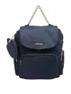 Liu •jo Logo Push-lock Backpack In Blue